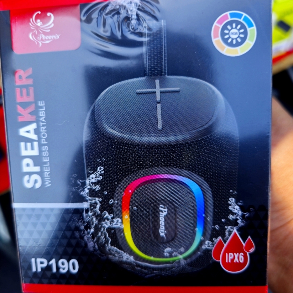 Phenix Black Wireless Speaker with LED Lights